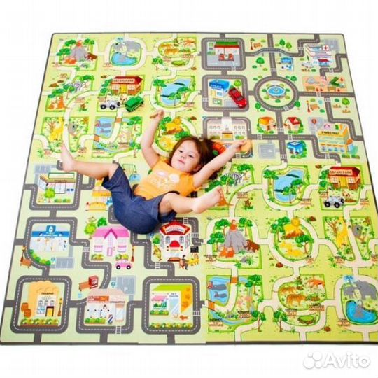 Коврик пазл (0+) Город, Зоопарк, Магазины