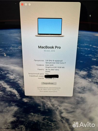 Apple macbook pro 16 2019 i7 512