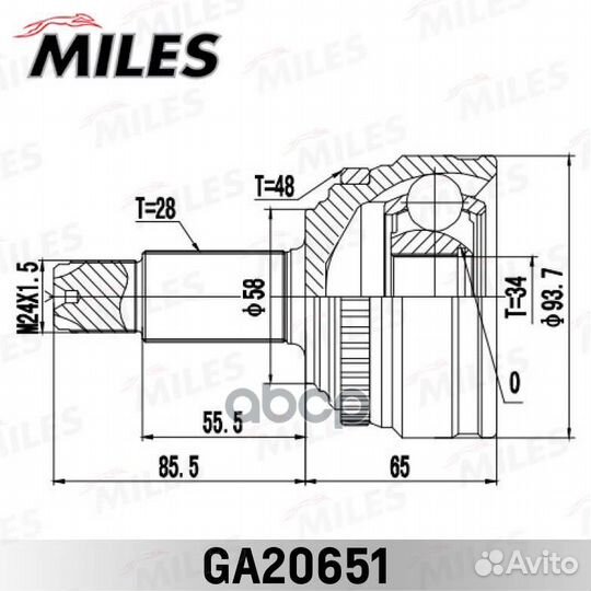 Шрус ssang yong NEW actyon (korando C) 2010-201