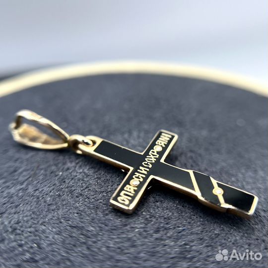 Подвеска крест вставка эмаль