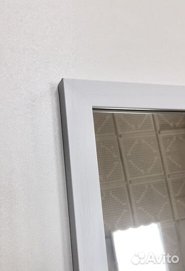 Зеркало 115х50 см. интерьерное в белой раме