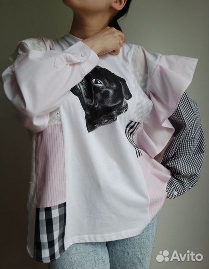 Рубашка кофта пэчворк