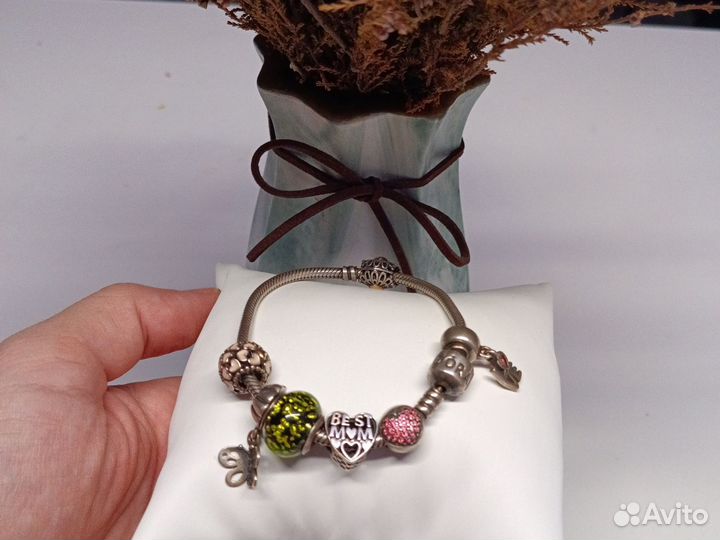 Браслет шармы серебро Pandora оригинал