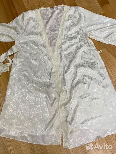 Шелковый комплект: халат и сорочка Mia-mia