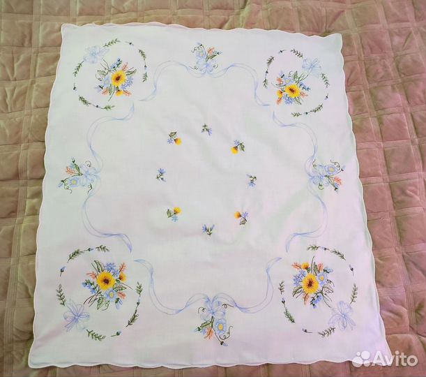 Скатерти вышивка 80*80,винтаж,хлопок,ссср