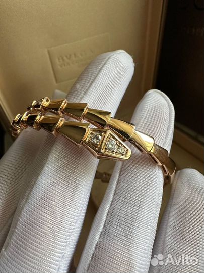 Золотой браслет булгари бриллианты
