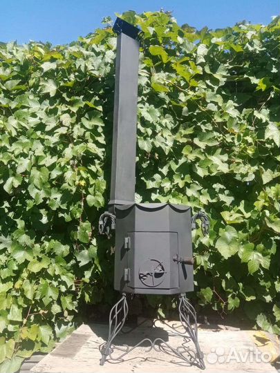 Печь для казана с трубой