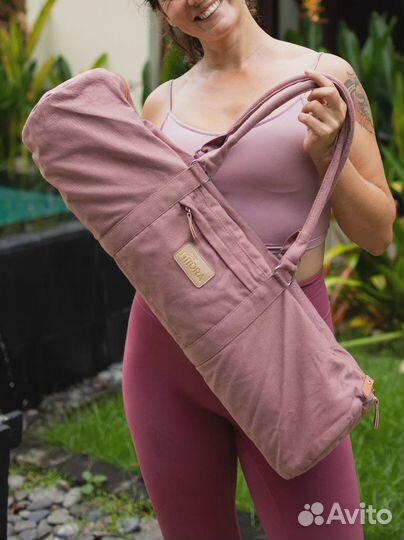 Сумка для коврика для йоги пыльная роза