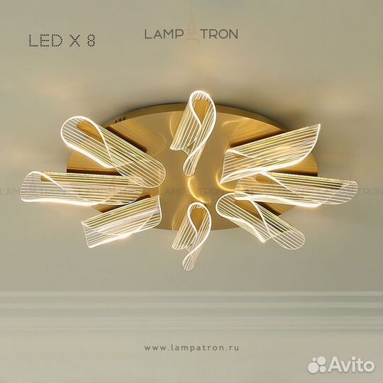 Потолочная люстра delina 12 ламп. Теплый свет delina-12-warm-light