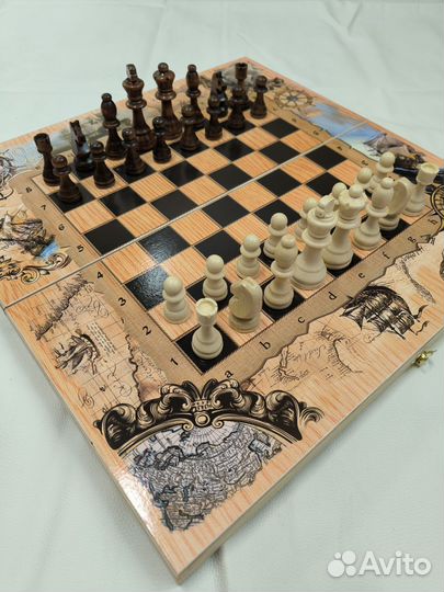 Шахматы*нарды*шашки (3 в 1) Размер:50 на 50 см