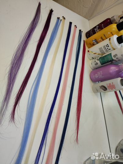 Цветные пряди для наращивания