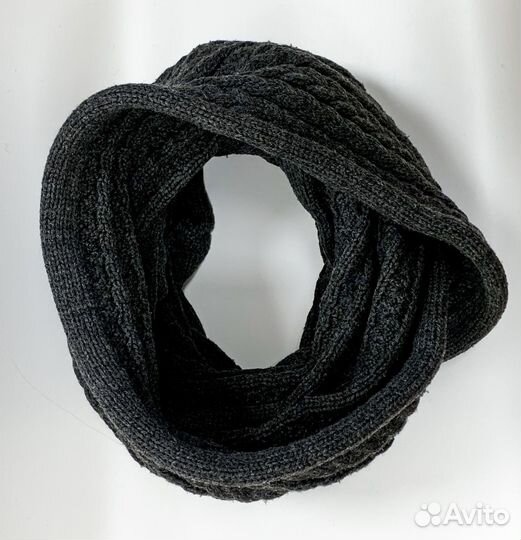 Шарф-снуд шерстяной, вязаный, женский