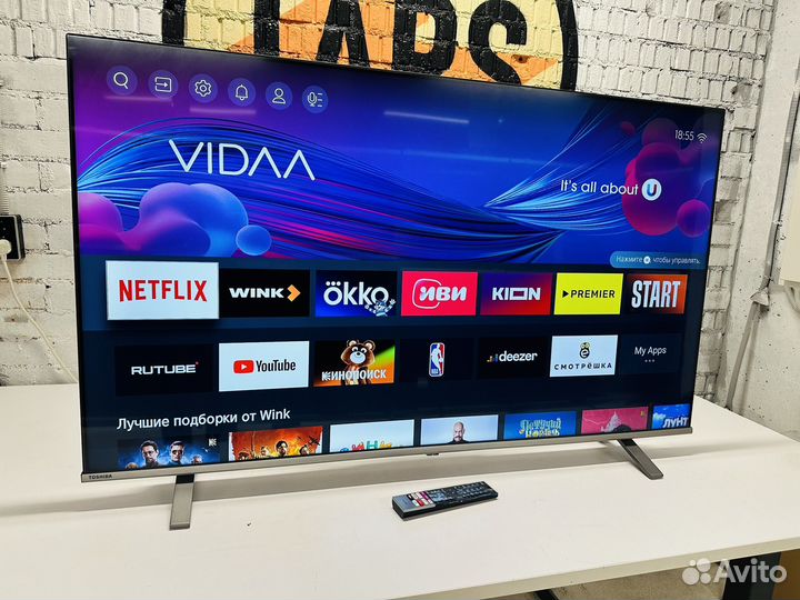 Огромный Toshiba 140см 4K UHD SMART TV Wi-Fi