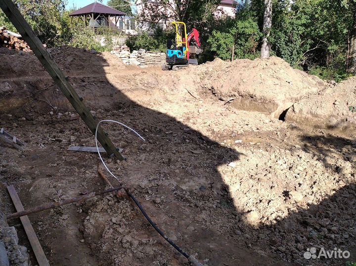 Услуги мини экскаватора, аренда, ямобур