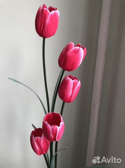 Искусственные цветы, тюльпаны, одной веткой
