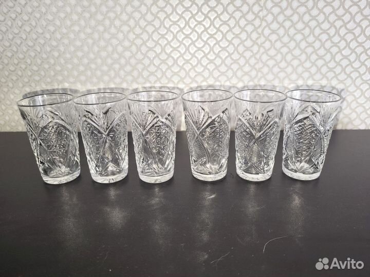 Хрустальные стопки, 6 штук