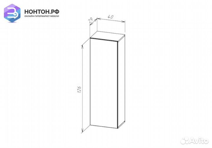 Шкаф навесной Point тип-20 белый глянец / белый ма