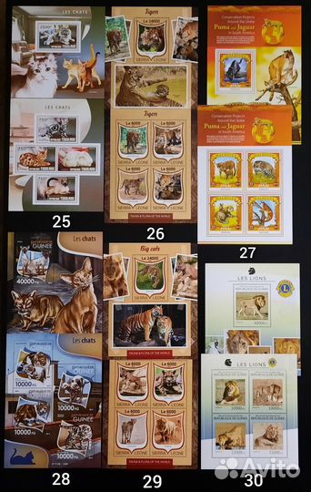 Коллекция марок Кошки (чистые )