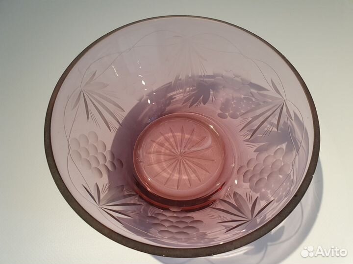 Ваза салатник марганцевое стекло СССР