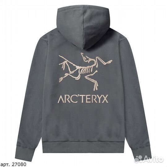 Зип худи arcteryx серое с бронзовым