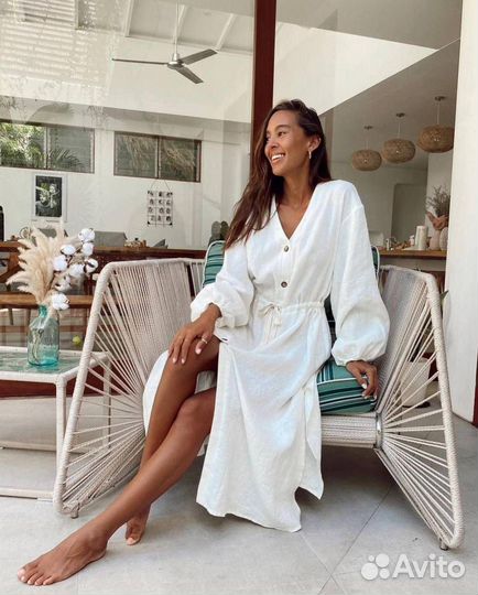 Платье женское лен