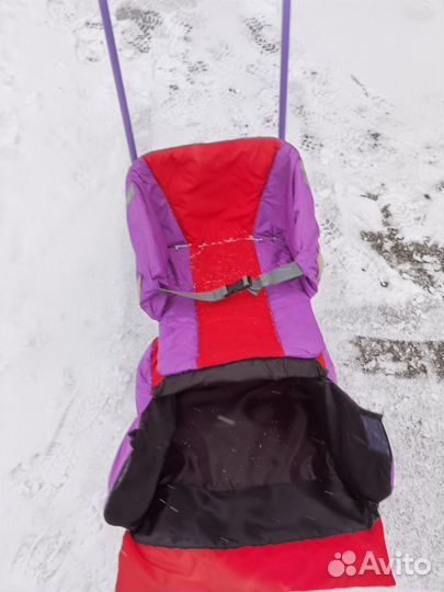 Детские санки коляска с колесами бу