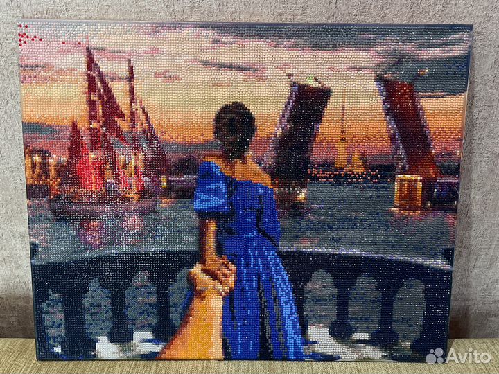 Алмазная мозаика,готовая работа на подрамнике