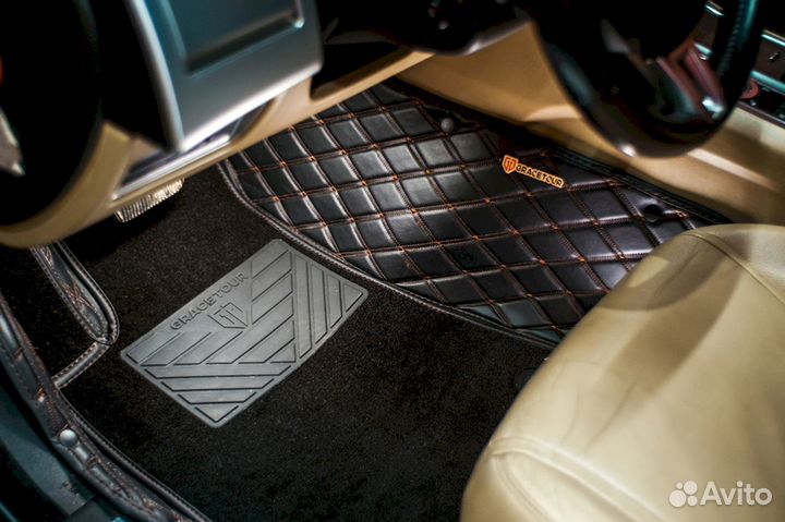3D коврики из экокожи Land cruiser