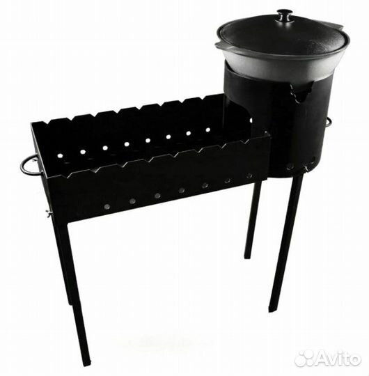 Мангал с печкой на 12 л лист рифленый 3мм