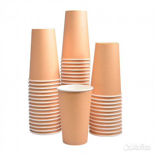 Стакан бумажный 400мл Д-90 Крафт 50/уп 1000/кор П