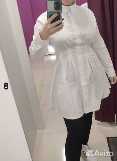 Платье рубашка белое