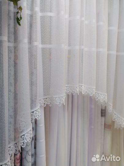 Тюль арка на кухню (с кружевом)