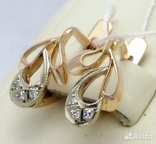 Серьги / 3,01г / Золото585 / бриллианты