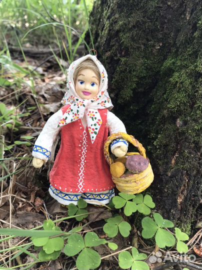 Ватная, елочная игрушка. Ручной работы