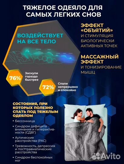 Утяжеленное одеяло 7 кг новое