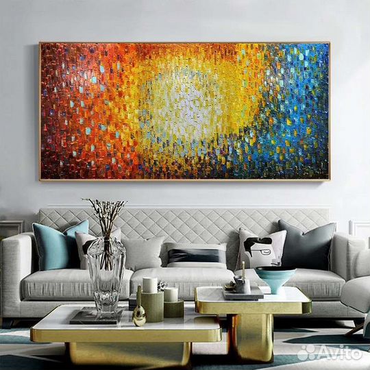 Большая картина маслом для интерьера абстракция