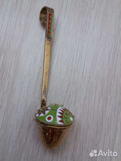 Ситечко для чая серебро, (заварник) эмаль СССР