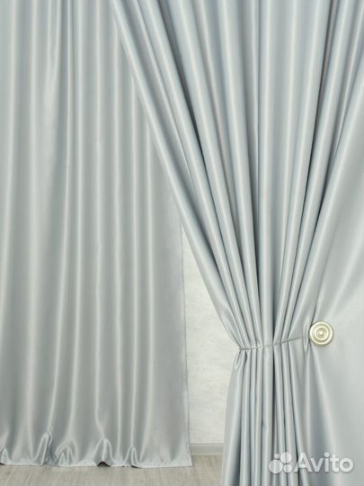 Готовые шторы серые