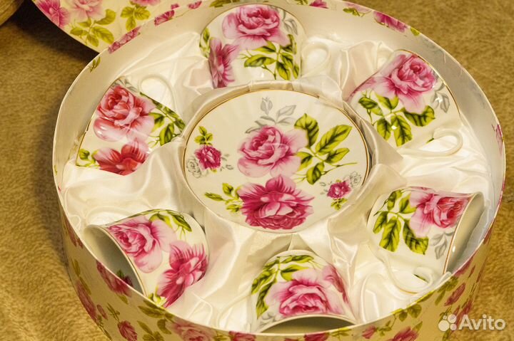 Набор чайный 12 предметов Пионы в коробке