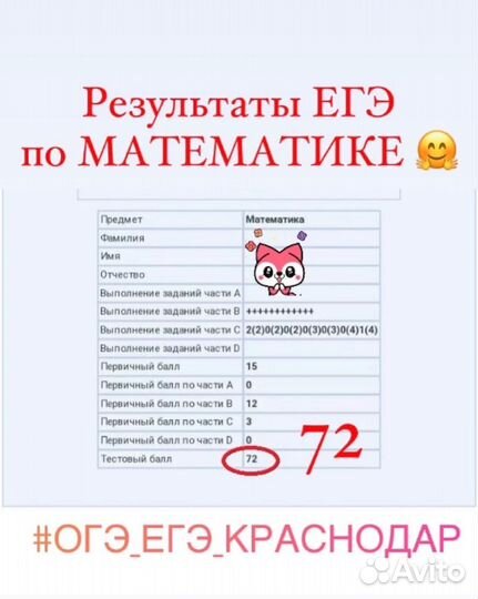 Репетитор по математике (подготовка к ОГЭ)