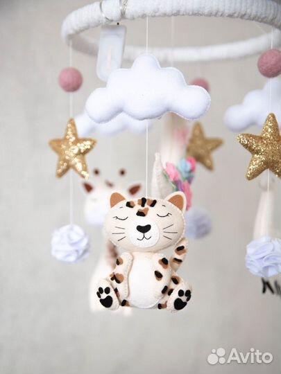 Мобиль на кроватку из фетра с подсветкой