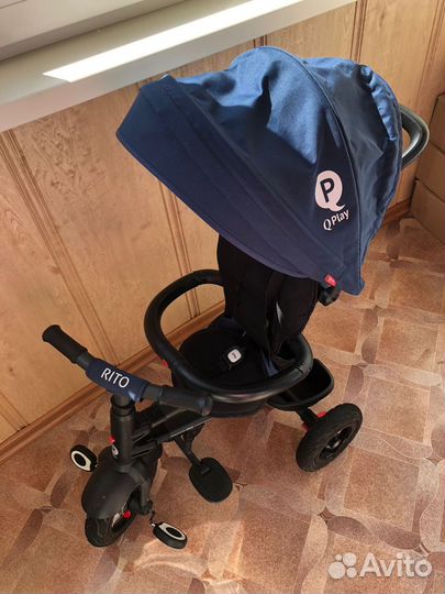 Трехколесный складной велосипед Q-play синий QA6J