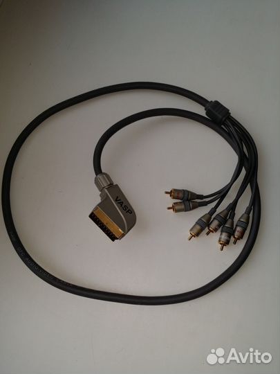 Кабель Scart-6 тюльпанов (ауд-вид)