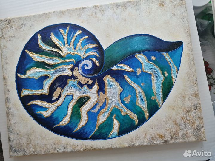 Картина интерьерная. 30х40. наутилус. Акрил