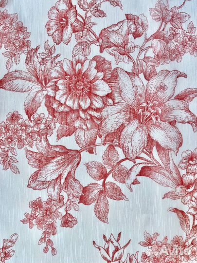 Тюль с цветочным принтом