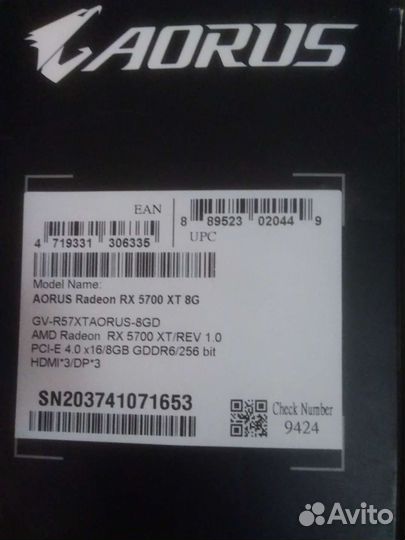 Видеокарта rx 5700xt 8 gb