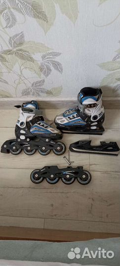 Роликовые коньки (2 в 1) со сменным лезвием
