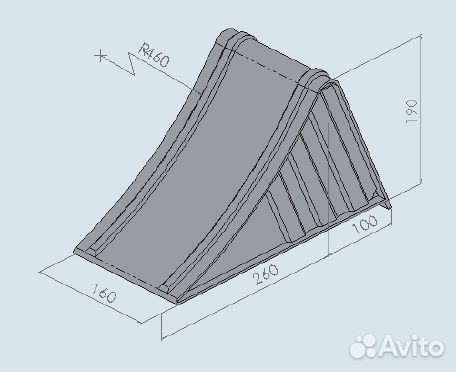 Противооткатный упор прицепа оцинкованный, Тип UK