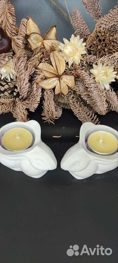 Новогодний подарок Подсвечник кролик заяц