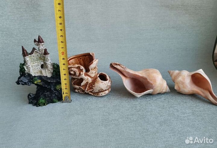 Декор для аквариума замок ракушки фигурки